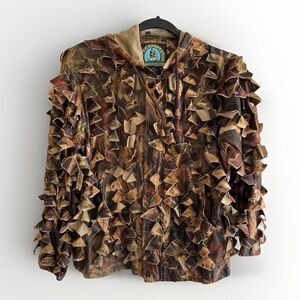 Master Sportsman By Prestage Ghillie Jacket Size Youth S/M Camo 3D Leafy Hunting